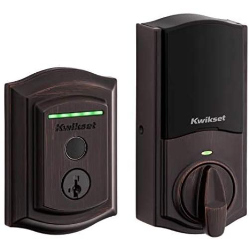 Kwikset Halo Touch Traditional Arched Wi-Fi Fingerprint Smart Lock No Hub Required featuring SmartKey Security in Venetian Bronze (99590-002)