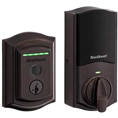 Kwikset Halo Touch Traditional Arched Wi-Fi Fingerprint Smart Lock No Hub Required featuring SmartKey Security in Venetian Bronze (99590-002)