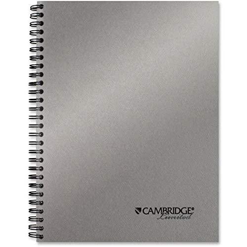 Side Bound Guided Business Notebook, 7 1/2 x 9 1/2, Metallic Silver, 80 Sheets