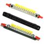 2 Studs 12 Terminal Grounding Bus Bar - 150A DC BusBar Block with PC Cover, M4 Screws, Ground Distribution, Power Distribution Terminal Block for Car Boat Marine