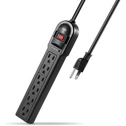 KMC 6-Outlet Surge Protector Power Strip 6 Pack