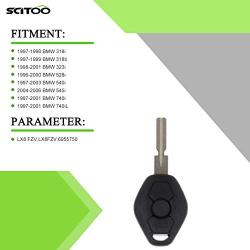 Scitoo 1X Keyless Entry Remote Head Chip Key FOB Transmitter 3 Button Replacement fit BMW Series 315MHz LX8 FZV