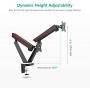 WALI Dual Gaming Monitor Mount Stand - Mechanical Spring Assisted Fully Adjustable Fit Two Screen 17 to 32 inch, 17.6 lbs, RGB LED Backlit Base with USB, Mic and Audio Ports (GAMU002), Matte Black