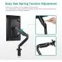 EleTab Single Monitor Desk Mount Stand - Articulating Full Motion Swivel Gas Spring Monitor VESA Arm Fits for Computer Monitor 17 to 32 inches, Holds up to 17.6 lbs