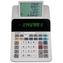 Sharp El-1501 Compact Cordless Paperless Large 12-Digit Display Desktop Printing Calculator That Utilizes Printing Calculator Logic