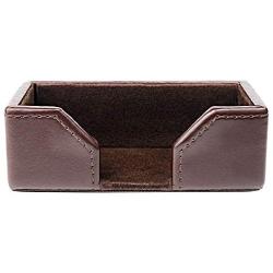 Dacasso Dark Brown Bonded Leather Business Card Holder