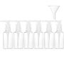 6 Pack Transparent Travel Bottles Pump Bottle Lotion Dispenser Bottle Set with Small Funnel for Flight, Airport, Holiday (White, 50 ml)