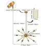 Sputnik Chandelier,12 Lights Modern Chandelier Pendant Lighting Fixture Industrial Vintage Hanging Dining Room Light for Kitchen (Brass)