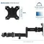 VIVO Steel Universal Full Motion Pole Mount Monitor Arm with Removable 75mm and 100mm VESA Plate, Fits 17 to 32 inch Screens, Black, MOUNT-POLE01A