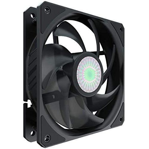 Cooler Master SickleFlow 120 V2 All-Black 120mm Square Frame Fan with Air Balance Curve Blade Design, Sealed Bearing, PWM Control for Computer Case & Liquid Radiator