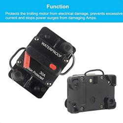 WOHHOM 30 Amp Circuit Breaker with Manual Reset 12V-36V DC Waterproof Surface Mount for Car Audio Rv Marine Boat Truck Trolling Motors, 30-300A Car Speaker Resettable Fuse