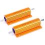 LM YN 100 Watt 10 Ohm 5% Wirewound Resistor Electronic Aluminium Shell Resistors Gold Suitable for Inverter, LED Lights,Frequency Divider, Servo Industry 2-Pcs