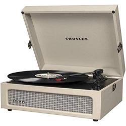 Crosley CR8017A-DU Voyager Vintage Portable Turntable with Bluetooth Receiver and Built-in Speakers, Dune