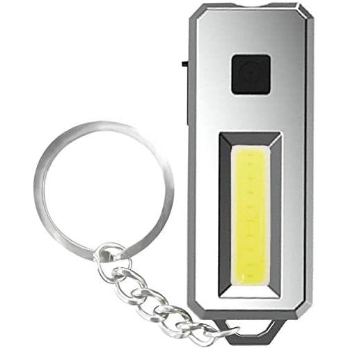 Mini Flashlight Keychain LED Torch USB Rechargeable | 150LM 1W Spotlight 350LM 3W Area Source Flashlight Pocket Torch | Inbuilt Magnet Smart Lighting Device IPX5 Waterproof