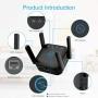 WiFi Range Extender, Beenate 1200Mbps Signal Booster Repeater, Dual Band 2.4G & 5Ghz WiFi Extender, 4 Antennas Full Coverage with Ethernet Port and WPS, Ap Repeater Mode Wireless Signal Booster