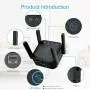 WiFi Range Extender, Beenate 1200Mbps Signal Booster Repeater, Dual Band 2.4G & 5Ghz WiFi Extender, 4 Antennas Full Coverage with Ethernet Port and WPS, Ap Repeater Mode Wireless Signal Booster