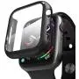 pzoz Compatible for Apple Watch Series 6/5 /4 /SE 40mm Case with Screen Protector Accessories Slim Guard Thin Bumper Full Coverage Matte Hard Cover Defense Edge for Women Men GPS iWatch (Black)