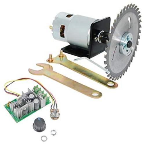 CHANCS 12V/24V 10000RPM/20000RPM 775 Electric Motor Table Saw Kit With 20A PWM Speed Controller Regulator Module Board CHANCS 12V/24V 10000RPM/20000RPM 775 Electric Motor Table Saw Kit With 20A PWM Speed Controller Regulator Module Board