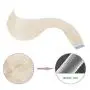 Creamily Tape in Human Hair Extensions 14inch Straight Platinum Blonde Seamless Invisible Double Sided Tape 100% Silky Adhesive Skin Weft Remy Human Hair Extensions for Women(#60,20pcs/40g)