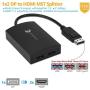 gofanco Prophecy 1x2 DisplayPort 1.2 to 2 Port HDMI Multi Monitor Adapter Splitter – DP to Dual HDMI MST Hub, 4K @30Hz, for Windows PCs, Not Mac OS Compatible, Eyefinity Support (PRO-MSTDP2HD)