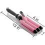 Alure Three Barrel Curling Iron Wand with LCD Temperature Display - 1 Inch Ceramic Tourmaline Triple Barrels, Dual Voltage Crimp