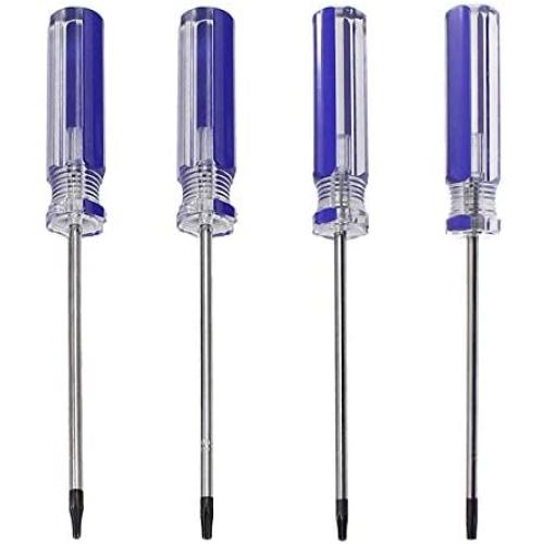 Kyuionty Set of 4 Torx Screwdriver, Magnetic T6 T8 T9 T10 Screwdriver Tool Kit for Repair & Maintenance Small Appliances & Electronic Products