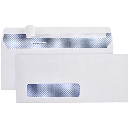500#10 Self Seal Security Single Window Envelopes-Designed for Business Statements, Computer printed Checks, QuickBooks Invoices - 4 1/8 X 9 1/2 - Made in the USA