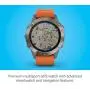 Garmin fenix 6 Sapphire, Premium Multisport GPS Watch, Features Mapping, Music, Grade-Adjusted Pace Guidance and Pulse Ox Sensors, Titanium with Orange Band