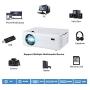 Living Enrichment Mini Projector, Built-in Dual Speaker and Full HD 1080p Movie Video Projector, 50000 Hours Life LED, Compatible with TV Stick, Video Games, HDMI, USB, TF, VGA, AUX, AV