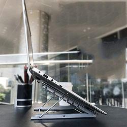 Laptop Riser Stand Ventilated Adjustable Desk Tablet PC Support for Pad Phone Steel Mesh Stand , 9.5 x 7.5 x 0.5 Inches, Silver Gray