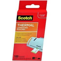 Scotch Thermal Laminating Pouches, 5 Mil Thick for Extra Protection, 2.32 x 3.70-Inches, Business Card Size, 100-Count - 1 Pack