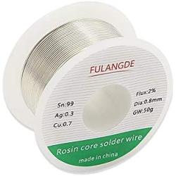 EULANGDE Sn99Ag0.3Cu0.7 Lead Free Rosin Core Solder Wire with High Fluidity and Gloss and to Nice Shiny Joints For Electrical Soldering 0.5mm 0.6mm 0.8mm 1.0mm 50g 100g 1lb (0.8mm/50g)