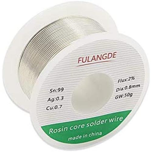 EULANGDE Sn99Ag0.3Cu0.7 Lead Free Rosin Core Solder Wire with High Fluidity and Gloss and to Nice Shiny Joints For Electrical Soldering 0.5mm 0.6mm 0.8mm 1.0mm 50g 100g 1lb (0.8mm/50g)