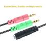 MillSO Headset Splitter 3.5mm for Computer CTIA Jack Headset Adapter Mic and Audio Headphone Splitter Cable with Separate Microphone and Headphone Connector for Gaming Headset to PC - 8inch/20CM Black
