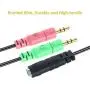 MillSO Headset Splitter 3.5mm for Computer CTIA Jack Headset Adapter Mic and Audio Headphone Splitter Cable with Separate Microphone and Headphone Connector for Gaming Headset to PC - 8inch/20CM Black