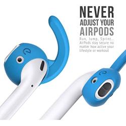 EarBuddyz 2.0 Ear Hooks and Covers Accessories Compatible with Apple AirPods 1 & 2 or EarPods Headphones/Earphones/Earbuds (3 Pairs) (Sky Blue)