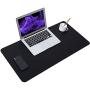 Soyan Dual-Sided PU Leather Desk Pad/Mouse Pad for Office & Home, Waterproof Desk Blotter Pad with Comfortable Writing Surface, 23.6”x13.8” (Black)