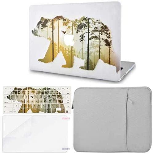 KECC Laptop Case Compatible with MacBook Air 13'' w/Keyboard Cover + Sleeve + Screen Protector (Bundle) Plastic Hard Shell Case A1466/A1369 (Bear)