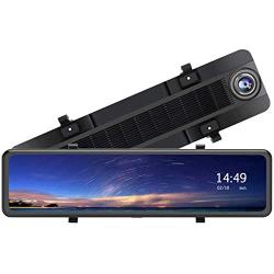 12 Inch Mirror Dash Cam 1080P Front and Rear Dual Lens Backup Camera, Full Touch Screen Mirror Camera,170° Wide Angle and Night Vision