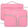 HESTECH Chromebook Case,11.6''-12.5 inch Water Repellent Polyester Protective Laptop Sleeve Bag Handle Front Pockets Acer/HP Stream/Samsung/Microsoft Surface Pro 7/3/4/5/6,Pink
