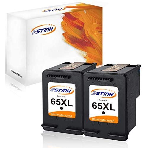 BSTINK Remanufactured Ink Cartridge Replacement for HP 65 XL 65XL N9K04AN for Envy 5055 5052 5058 DeskJet 3755 2655 3720 3722 3723 3730 3732 3752 3758 2652 2624 High Yield Updated Chip (2 Black)