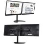 Mount-It! Dual Monitor Stand | 2 Monitor Mount Fits 19 20 21.5 24 27 29 32 Inch Computer Screens | Free Standing and Grommet Bases | Two Heavy Duty Tilt Swivel Height Adjustable Arms | VESA Compatible