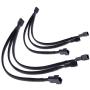 TeamProfitcom PWM Fan Splitter Adapter Cable Sleeved Braided Y Splitter Computer PC 4 Pin Fan Extension Power Cable 1 to 3 Converter 10 inches (2 Pack)