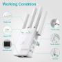 WiFi Range Extender 1200 Mbps,2.4 & 5GHz Dual Band Network，Signal Booster with WPS Button for WiFi Internet Connection , 2 LAN/Ethernet, Wireless Repeater Coverage to 3000sq.ft & 32 Devices