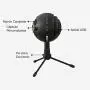 Blue Snowball iCE USB Mic for Recording and Streaming on PC and Mac, Cardioid Condenser Capsule, Adjustable Stand, Plug and Play – Black