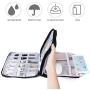 Universal Electronics Accessories Organizer, Waterproof Portable Cable Organizer Bag,Travel Gear Carry Bag for Cables (L, Black) (Flower, L)