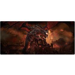 Timor Professional Gaming Mouse Pad, Custom Design Stitched Edges Waterproof Non-Slip Rubber Base Mousepad Great for Laptop, Computer & PC, 11.8x9.8inches，3mm， Black (90X40 CharizardA23)