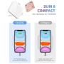 Wireless Charger 15W Max Fast, AGPTEK Qi-Certified Metal Glass Wireless Charging Pad for iPhone 12/12 Pro/12 Pro Max/11/11 Pro Max/XS Max/XR/X/8, Galaxy S20/S10/S9/S8, AirPods (No AC Adapter), White