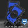 SEYMAC stcok Case for iPad 6th/5th Generation, Shock-Proof [Full-Body] Case with 360 Degrees Rotating Stand [Pencil Holder] [Screen Protector] Hand Strap for iPad 6th/5th/ Air 2/ Pro 9.7 (Blue+Black)