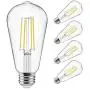 Vintage LED Edison Bulbs 60 Watt Equivalent, Eye Protection Led Bulb with 95+ CRI , Non-Dimmable, High Brightness Daylight White 4000K, ST58 Antique LED Filament Bulbs, E26 Medium Base, Pack of 4 Vintage LED Edison Bulbs 60 Watt Equivalent, Eye Protection Led Bulb with 95+ CRI , Non-Dimmable, High Brightness Daylight White 4000K, ST58 Antique LED Filament Bulbs, E26 Medium Base, Pack of 4